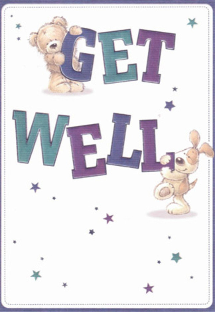 Celebrating sincere encouragement and community care, this illustrated get well card is brimming with warmth that echoes the artisan floristry found in Merton. Two adorable figures-a brown teddy bear and a playful puppy-are encircled by twinkling stars, their artful design delivering not just a message, but a tender embrace. The bold 'Get Well' message is rendered in large, confident letters washed with rich purples and fresh aquas, lending the card a cheerfully reassuring presence. The textures-a bear's fluff and a puppy's velvet-are so authentically depicted you can nearly feel them, as if the card itself offers a touch of comfort, much like a bouquet delivered to your doorstep on a quiet Merton street. The white background elevates every detail, evoking the lightness and cleanliness essential to convalescence in these times. Imagine pairing this card with a lush floral arrangement from Merton Flowers for a double dose of positivity-a gesture that, together, brightens any space from Colliers Wood to Raynes Park with genuine care and optimism.